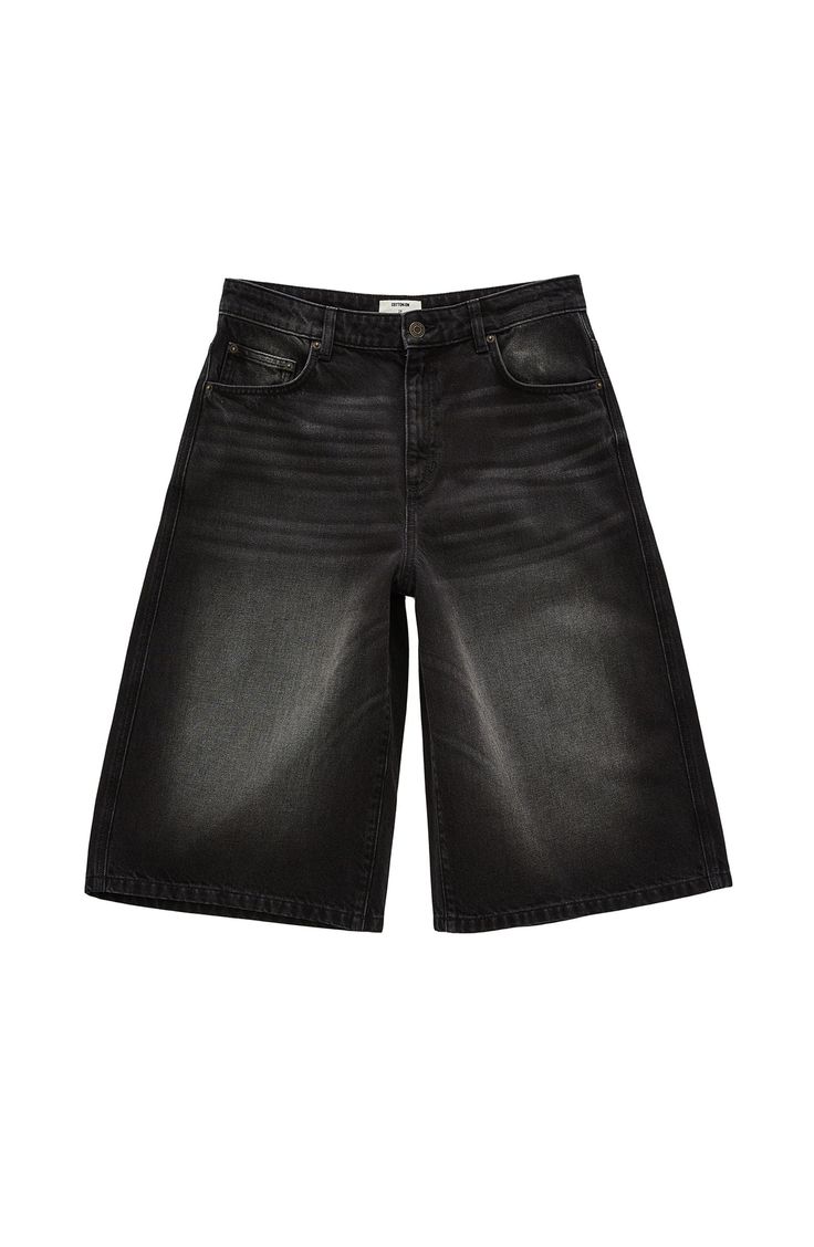 Vintage Y2K Black Wide-Leg Culotte Jeans