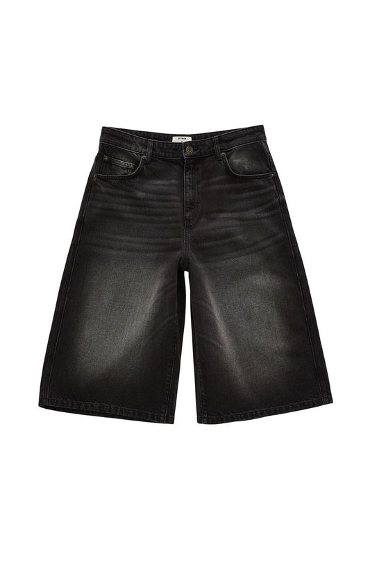 Vintage Y2K Black Wide-Leg Culotte Jeans